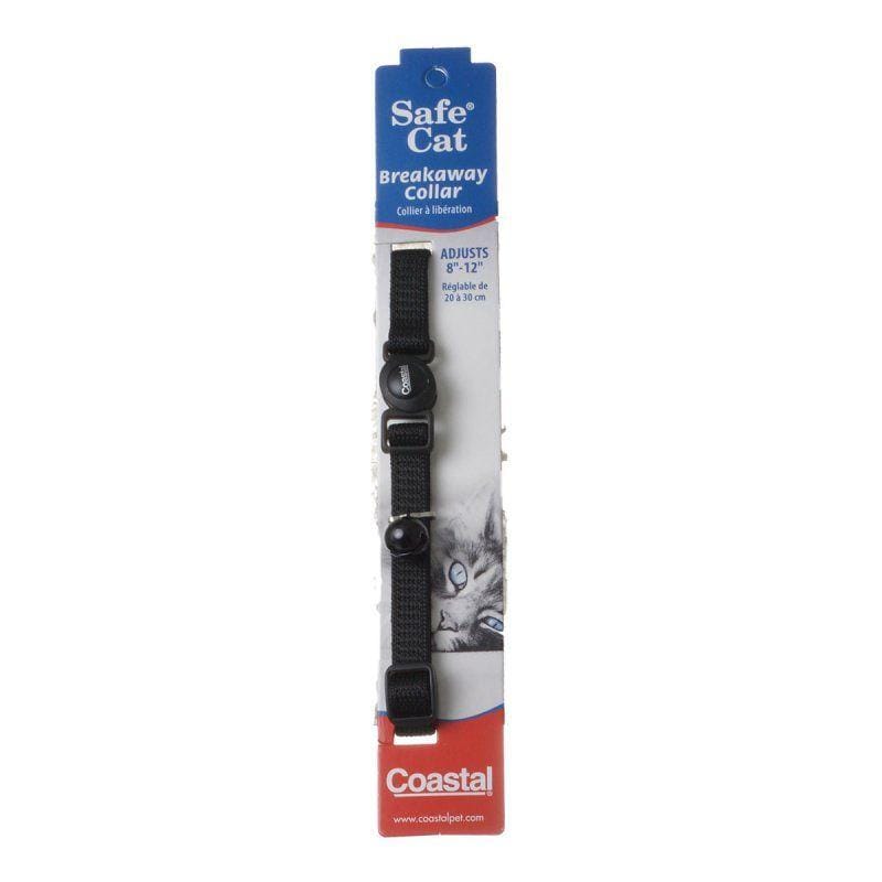 Coastal Pet Cat 8"-12" Neck Coastal Pet Safe Cat Nylon Adjustable Breakaway Collar - Black