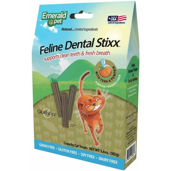 Emerald Pet Cat 3.6 oz Emerald Pet Feline Dental Stixx Tuna and Pumpkin Recipe