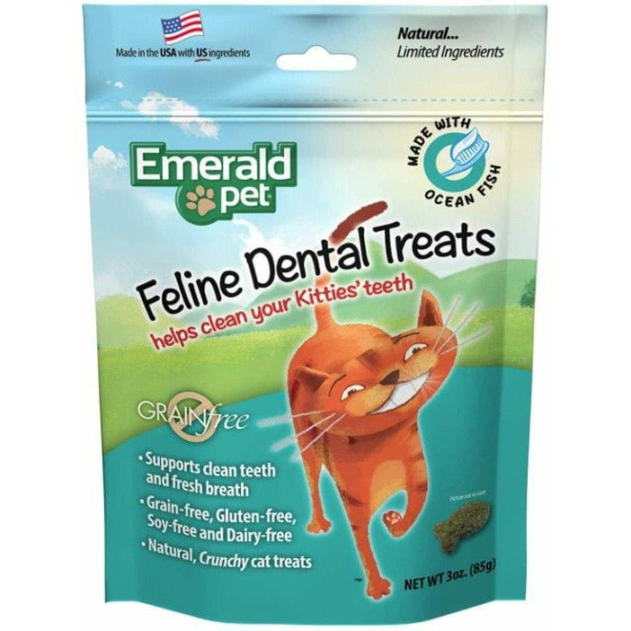 Emerald Pet Cat 3 oz Emerald Pet Feline Dental Treats Ocean Fish Flavor