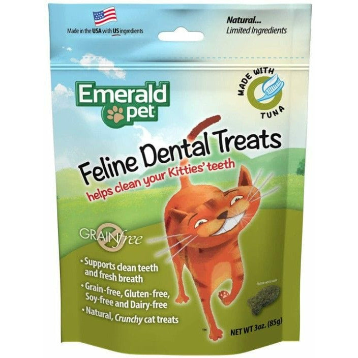 Emerald Pet Cat 3 oz Emerald Pet Feline Dental Treats Tuna Flavor