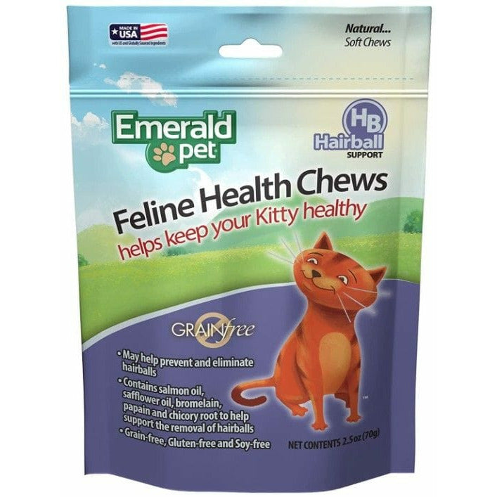 Emerald Pet Cat 2.5 oz Emerald Pet Feline Health Chews Hairball Support