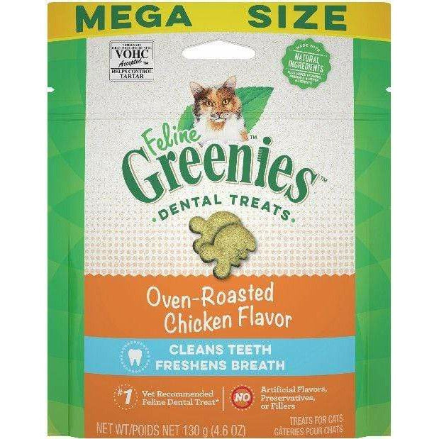 Greenies Cat 4.6 oz Greenies Feline Natural Dental Treats Oven Roasted Chicken Flavor