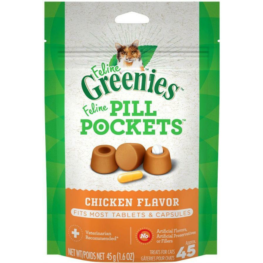 Greenies Cat 1.6 oz Greenies Pill Pockets Chicken Flavor Cat Treats