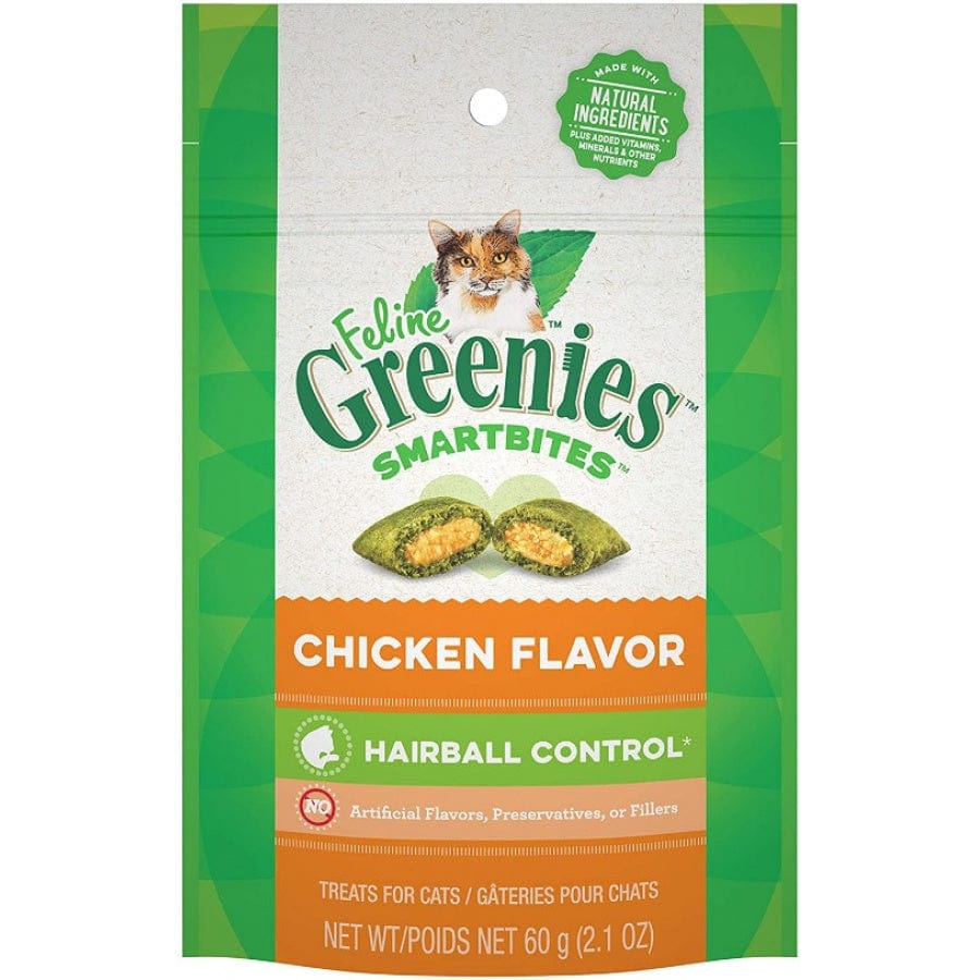 Greenies Cat 2.1 oz Greenies SmartBites Hairball Control Chicken Flavor Cat Treats