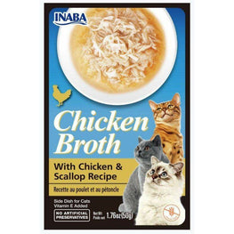 Inaba Cat 1.76 oz Inaba Chicken Broth with Chicken and Scallop Recipe Side Dish for Cats