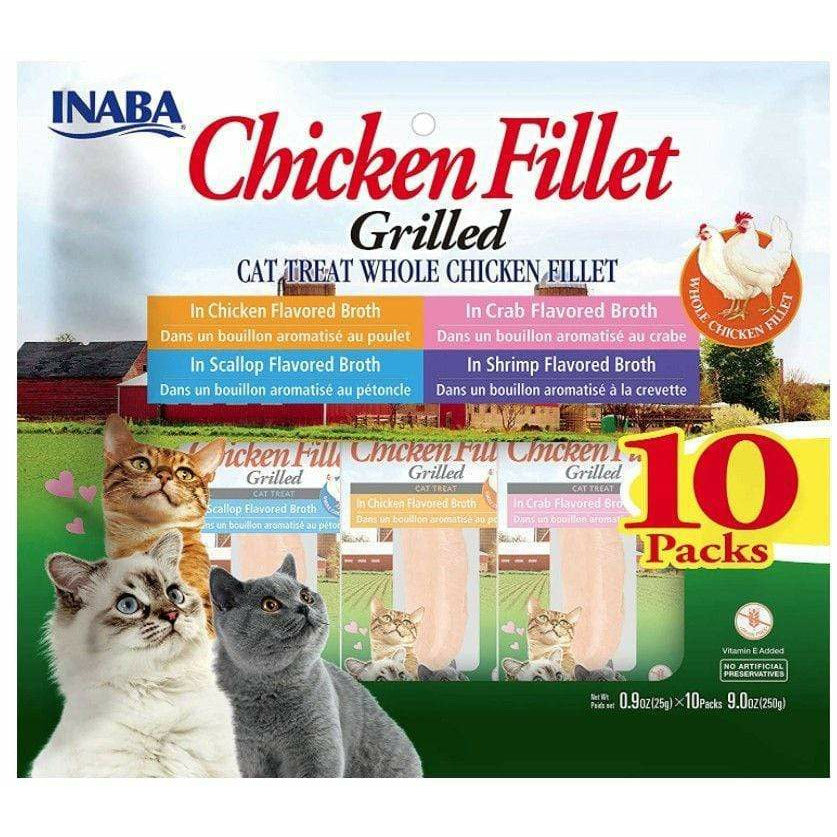 Inaba Cat 10 count Inaba Chicken Fillet Cat Treat Whole Chicken Fillet Variety Pack