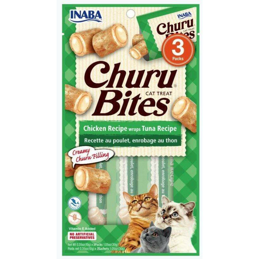 Inaba Cat 4 count Inaba Churu Bites Cat Treat Chicken Recipe wraps Tuna Recipe