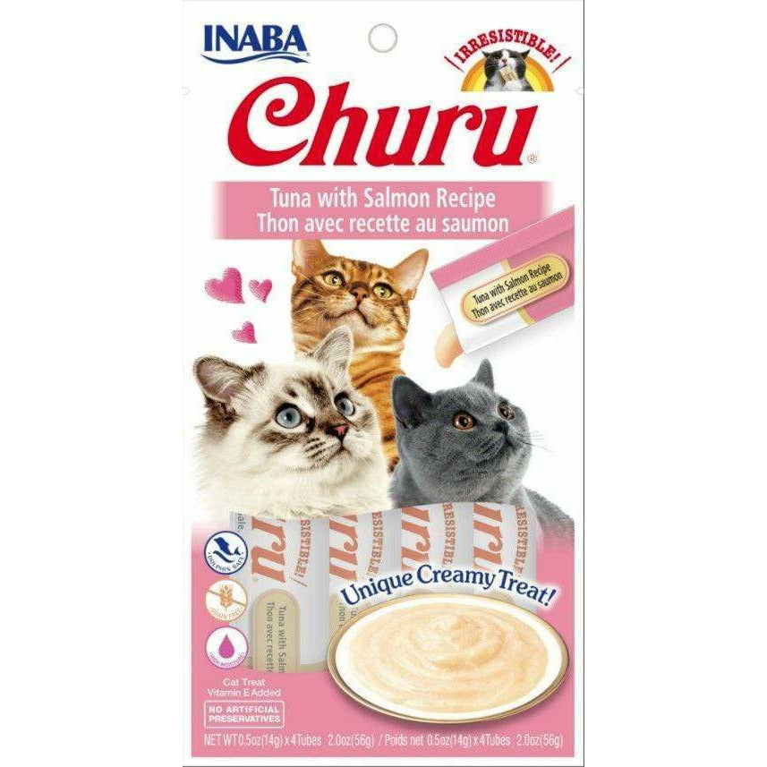 Inaba Cat 4 count Inaba Churu Tuna with Salmon Recipe Creamy Cat Treat