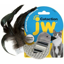 JW Pet Cat 1 count JW Pet Cataction Catnip Black And White Bird Cat Toy With Feather Tail