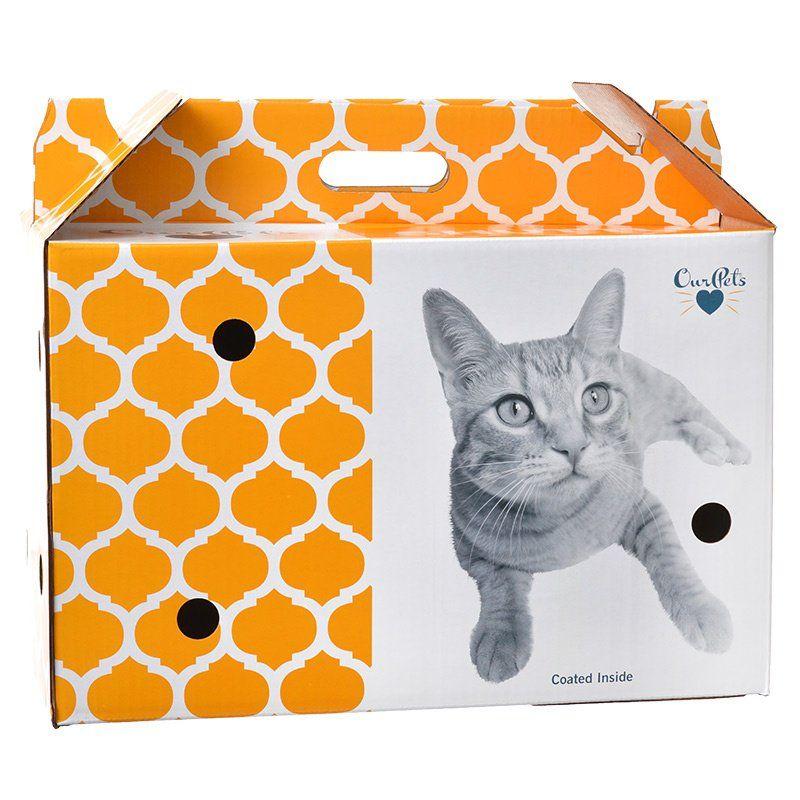 OurPets Cat Small - 15.5"L x 10"W x 10.75"H OurPets Cosmic Catnip Pet Shuttle Cardboard Carrier