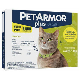 PetArmor Cat 6 count PetArmor Plus Flea and Tick Treatment for Cats (Over 1.5 Pounds)