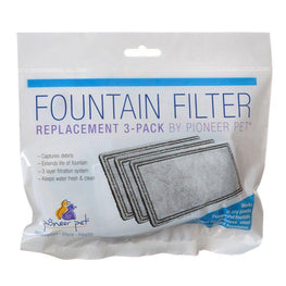 Pioneer Pet Cat 3 Pack Pioneer Replacement Filters for Plastic Raindrop and Fung Shui Fountains