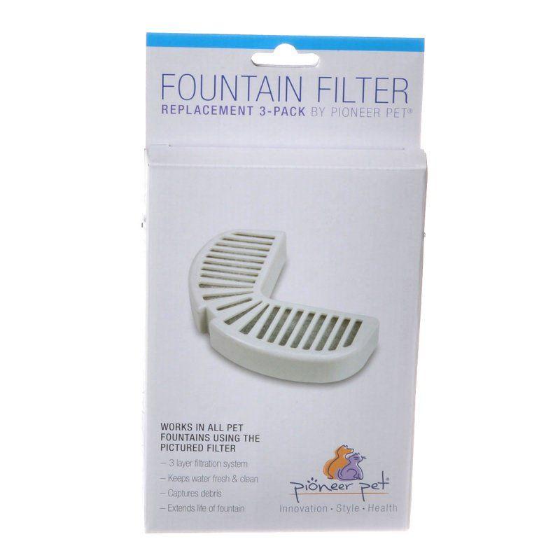 Pioneer Pet Cat 3 Pack Pioneer Replacement Filters for Stainless Steel and Ceramic Fountains