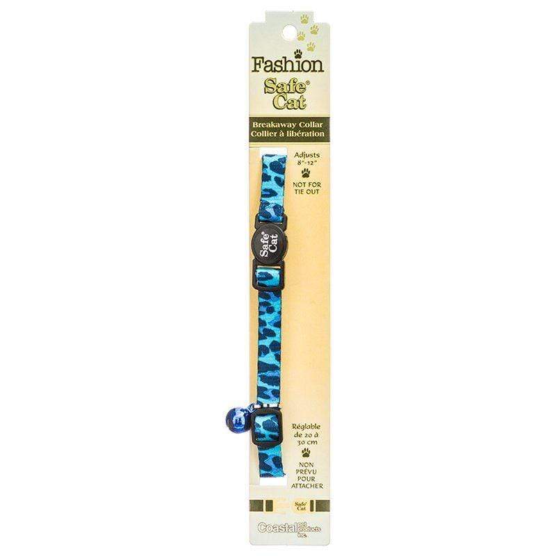 Coastal Pet Cat For Necks 8"-12" - (3/8" Wide) Safe Cat Adjustable Breakaway Cat Collar - Blue Leopard