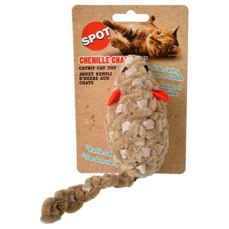 Spot Cat 1 Count Spot Chenille Chasers Mouse Catnip Toy - Assorted Colors