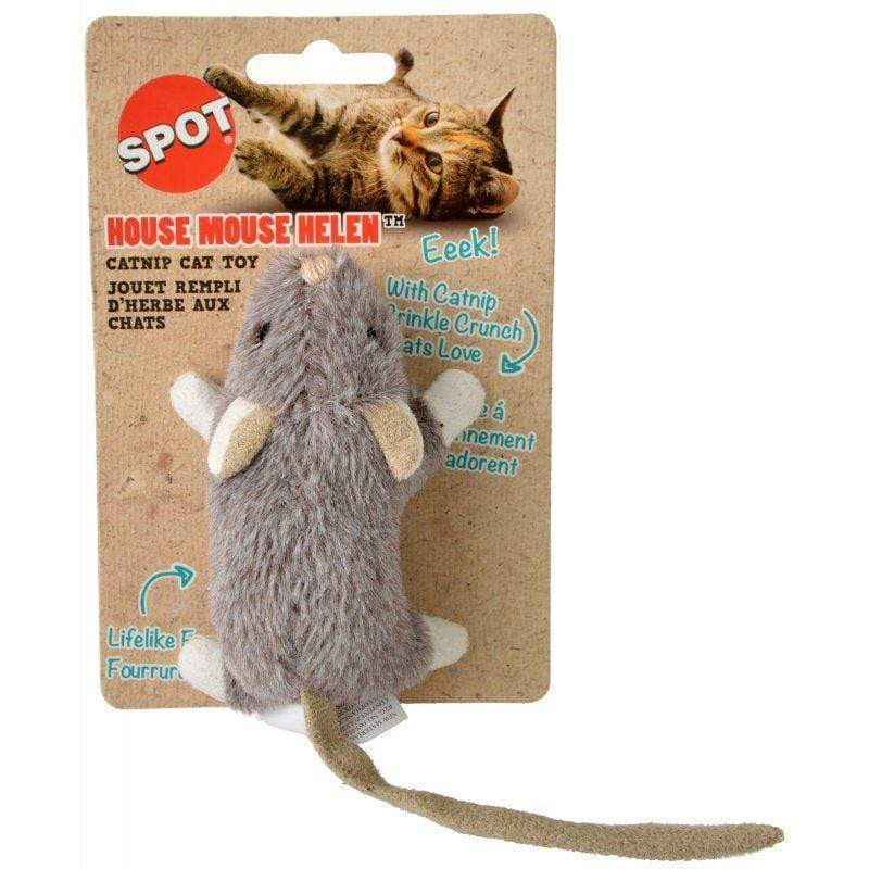 Spot Cat 1 Count (4" Long) Spot House Mouse Helen Catnip Toy - Assorted Colors