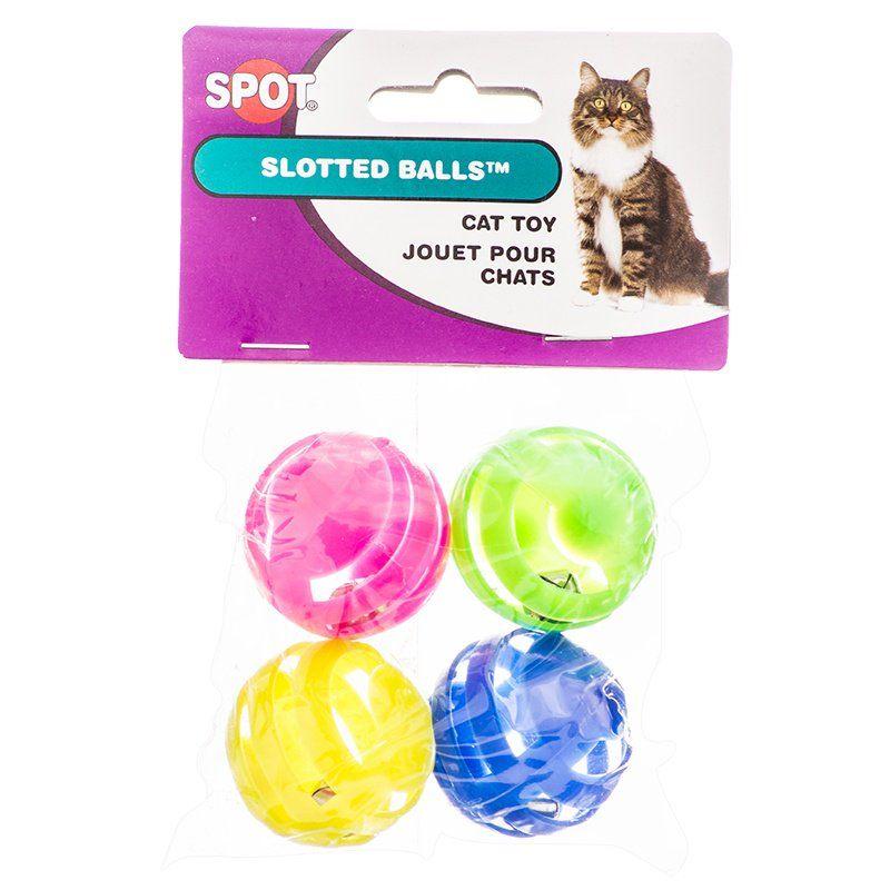 Spot Cat 4 Pack Spot Slotted Balls with Bells Inside Cat Toys