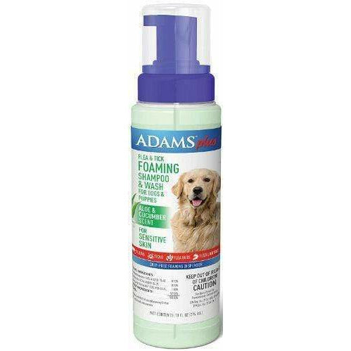 Adams Dog 10 oz Adams Foaming Flea And Tick Shampoo with Aloe And Cucumber