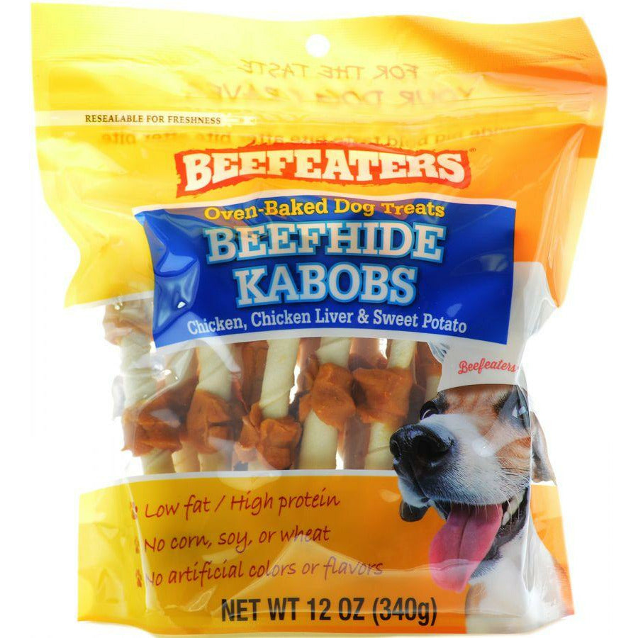 Beefeaters Dog 12 oz Beefeaters Oven Baked Beefhide Kabobs Dog Treat