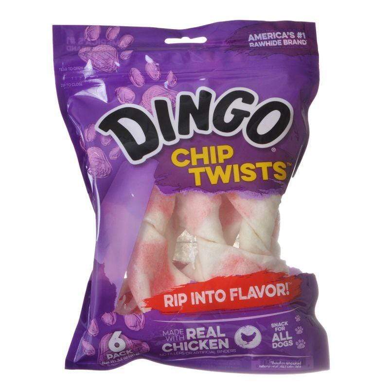 Dingo Dog Small - 3.9 oz (6 Pack) Dingo Chip Twists Meat & Rawhide Chew