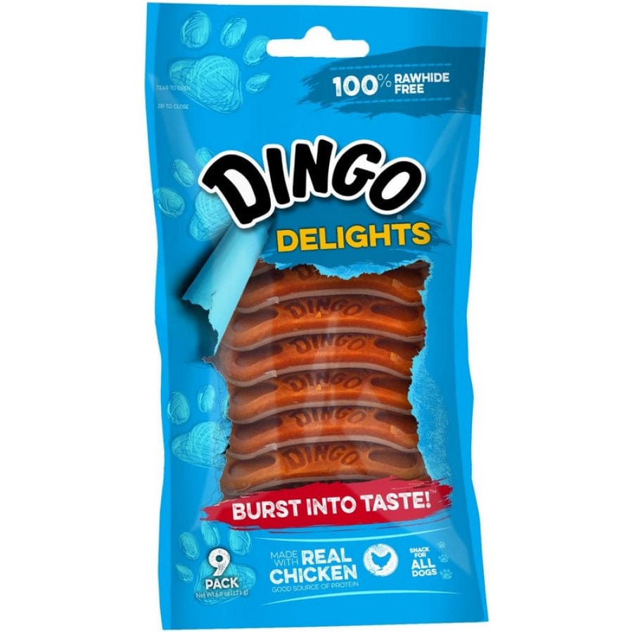 Dingo Dog 9 count Dingo Delights 100% Rawhide Free Dog Treats with Real Chicken