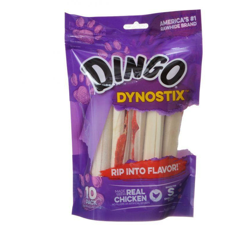 Dingo Dog 5" (10 Pack) Dingo Dynostix Meat & Rawhide Chew