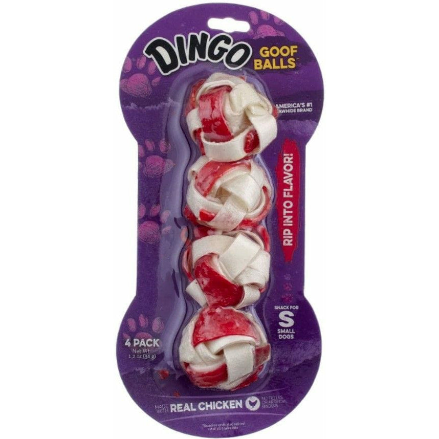 Dingo Dog Small - 1" (4 Pack) Dingo Goof Balls Chicken & Rawhide Chew