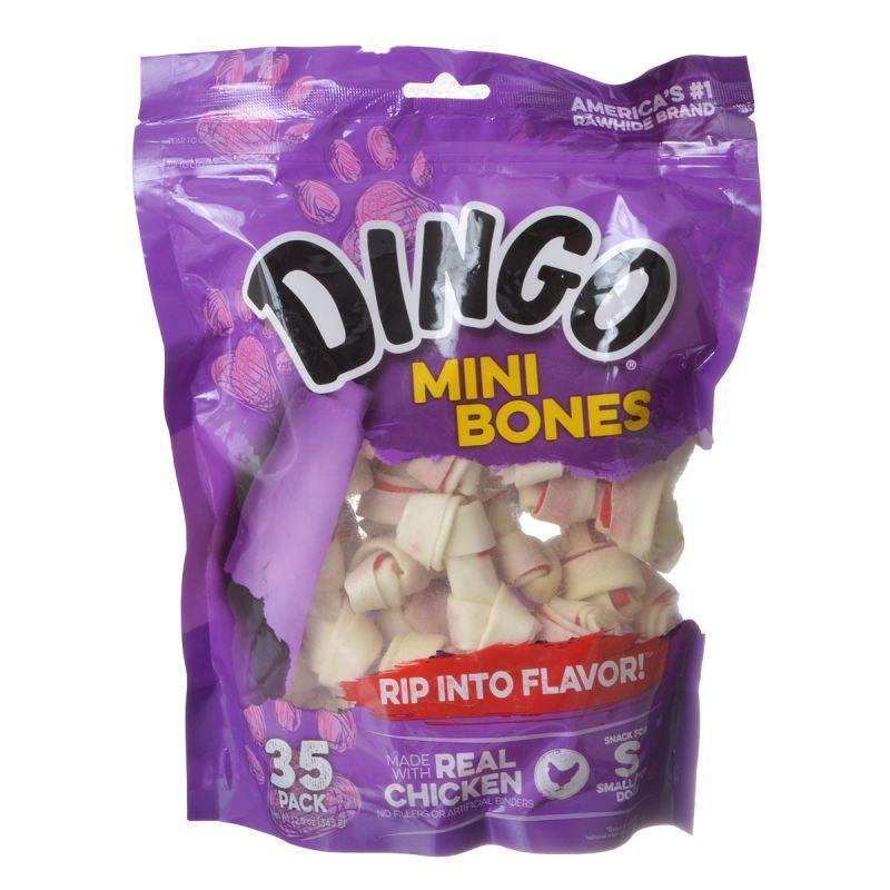 Dingo Dog Mini - 2.5" (35 Pack) Dingo Meat in the Middle Rawhide Chew Bones