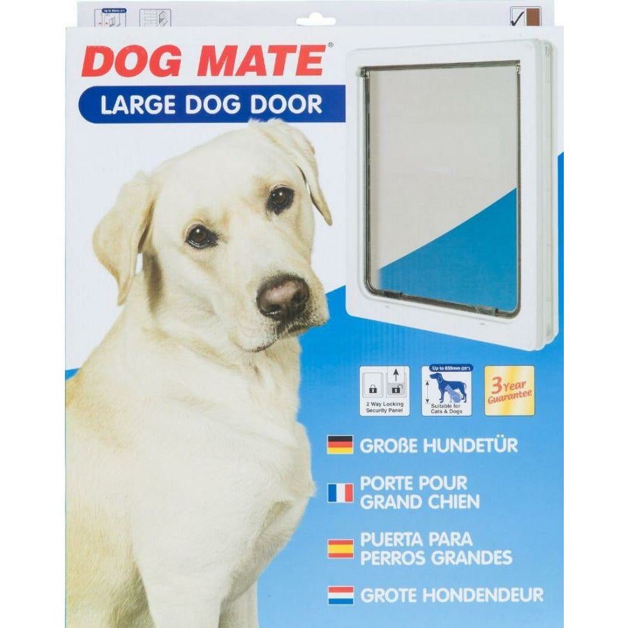 Dog Mate Dog Large (Dogs up to 25" Shoulder Height) Dog Mate Multi Insulation Dog Door - White