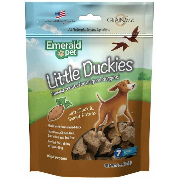 Emerald Pet Dog 5 oz Emerald Pet Little Duckies Dog Treats with Duck and Sweet Potato