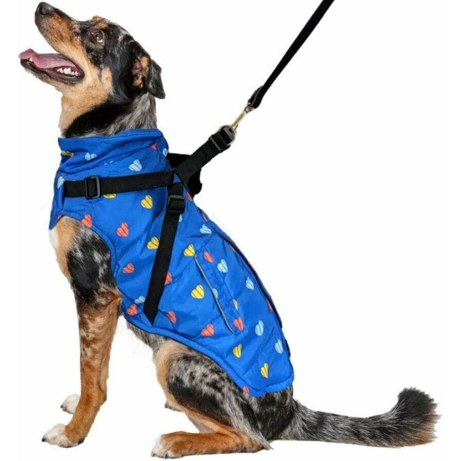 Fashion Pet Dog X-Small Fashion Pet Puffy Heart Harness Coat Blue
