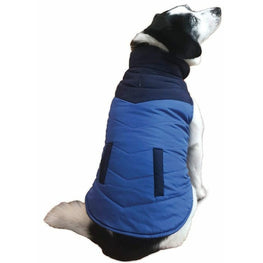 Fashion Pet Dog Fashion Pet Reversible Color Block Puffer Dog Jacket Blue
