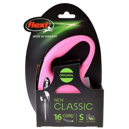 Flexi Dog Small - 16' Lead (Pets up to 26 lbs) Flexi New Classic Retractable Cord Leash - Pink