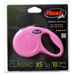 Flexi Dog X-Small - 10' Lead (Pets up to 26 lbs) Flexi New Classic Retractable Tape Leash - Pink