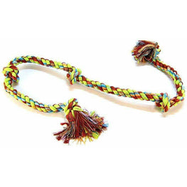 Mammoth Dog Flossy Chews Colored 5 Knot Tug Rope