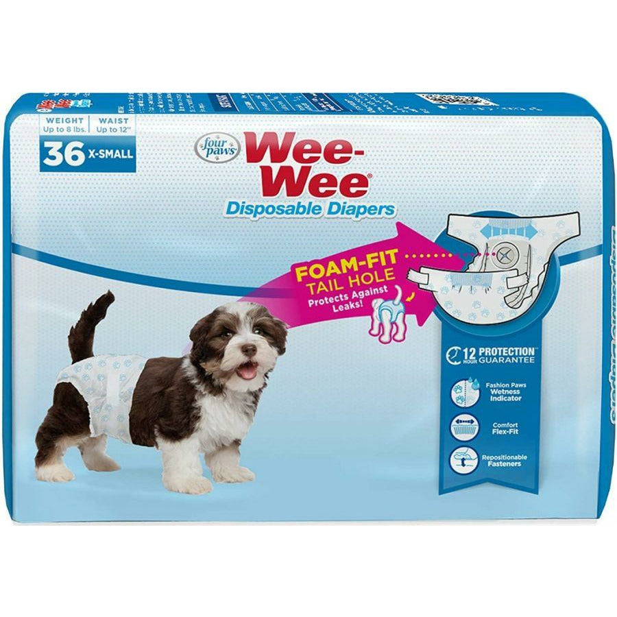 Four Paws Dog 36 count Four Paws Wee Wee Disposable Diapers X-Small