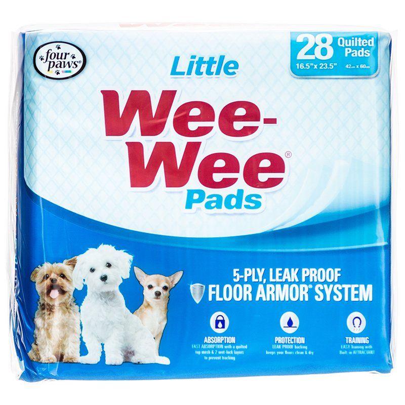 Four Paws Dog 28 Pack (22" Long x 23" Wide) Four Paws Wee Wee Pads for Little Dogs