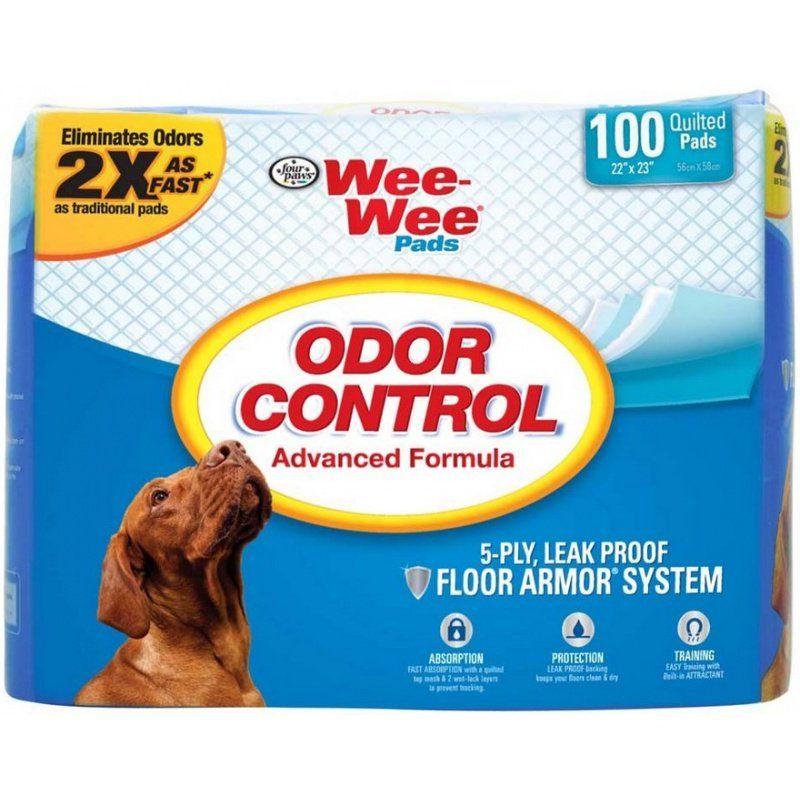Four Paws Dog 100 Pack - (22"L x 23"W) Four Paws Wee Wee Pads - Odor Control