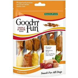 Healthy Hide Dog 4 oz Healthy Hide Good 'n' Fun Triple-Flavor Kabobs - Chicken, Duck & Beef Liver