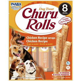 Inaba Dog 8 count Inaba Churu Rolls Dog Treat Chicken Recipe wraps Chicken Recipe