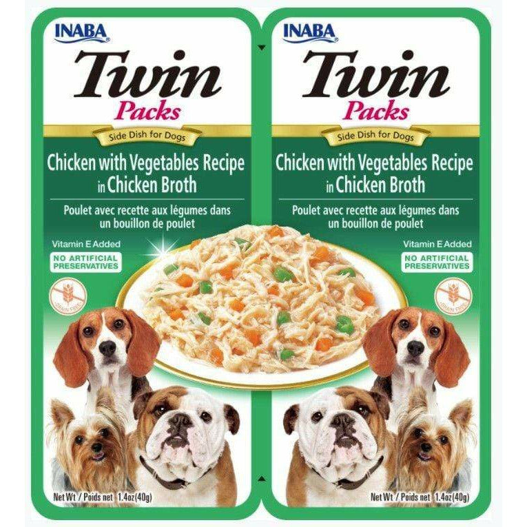 Inaba Dog 2 count Inaba Twin Packs Tuna and Chicken with Vegetables Recipe in Chicken Broth Side Dish for Dogs