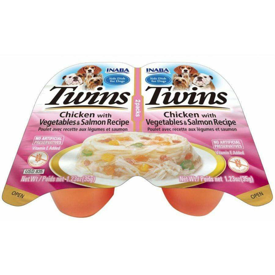 Inaba Dog 2 count Inaba Twins Chicken with Vegetables and Salmon Recipe Side Dish for Dogs