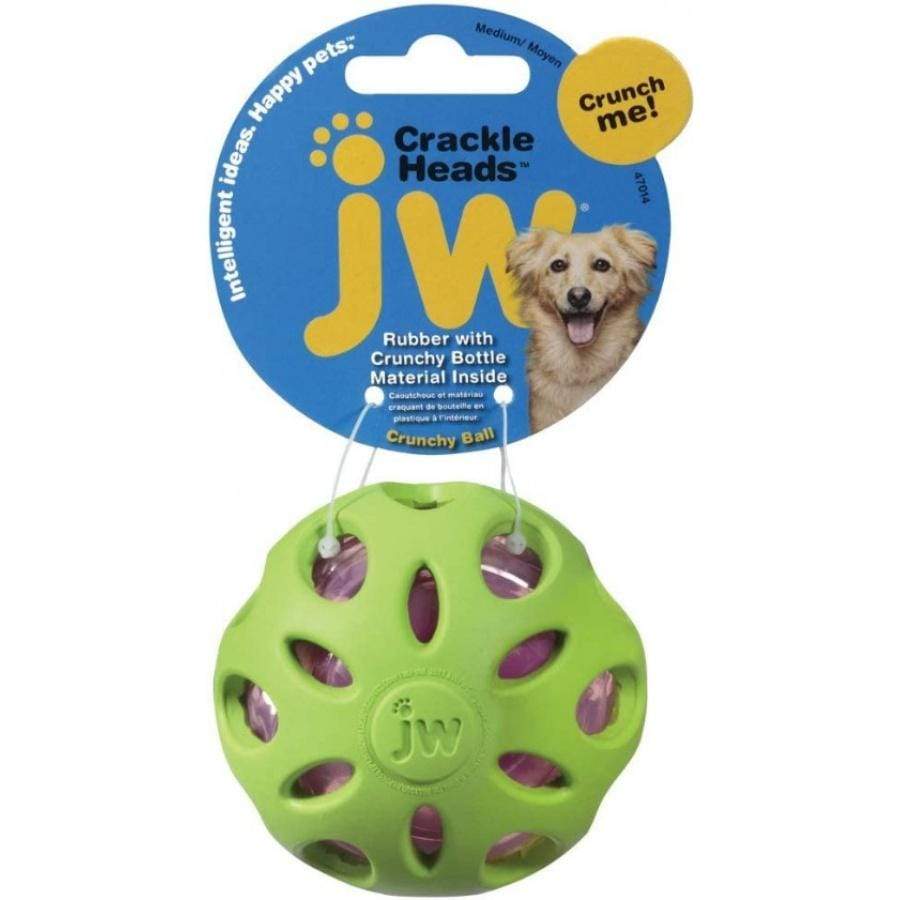 JW Pet Dog Medium - 3" Diameter JW Pet Crackle Heads Ball Dog Chew Toy - Assorted