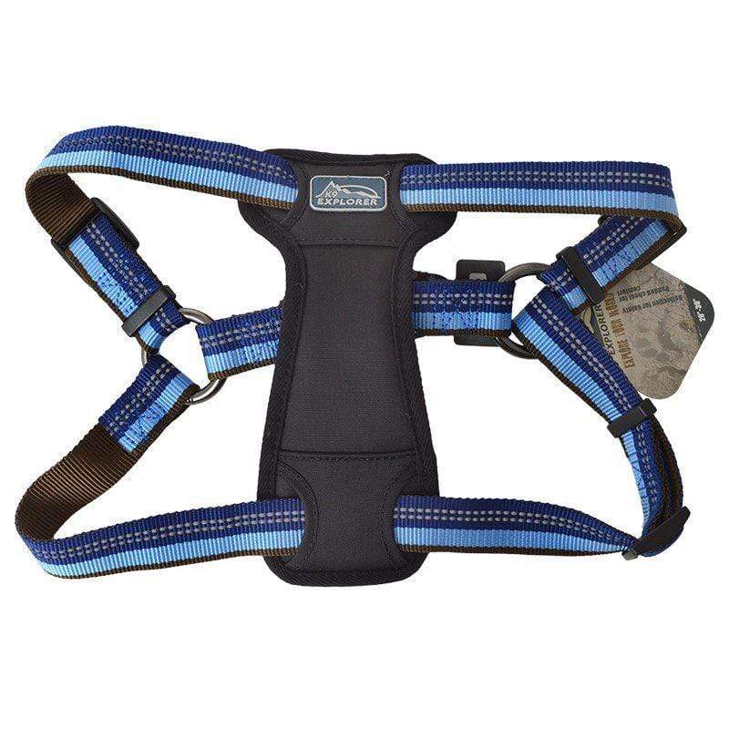 Coastal Pet Dog Fits 20"-30" Girth - (1" Straps) K9 Explorer Sapphire Reflective Adjustable Padded Dog Harness