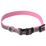 Coastal Pet Dog 12"-18" Long x 5/8" Wide Lazer Brite Pink Hearts Reflective Adjustable Dog Collar