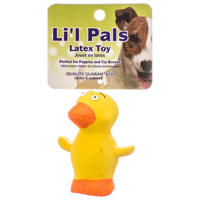 Li'l Pals Dog 2.75" Long Lil Pals Latex Duck Dog Toy