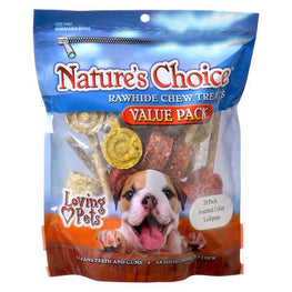 Loving Pets Dog 20 Pack Loving Pets Nature's Choice Natural Rawhide Munchy Lollipops