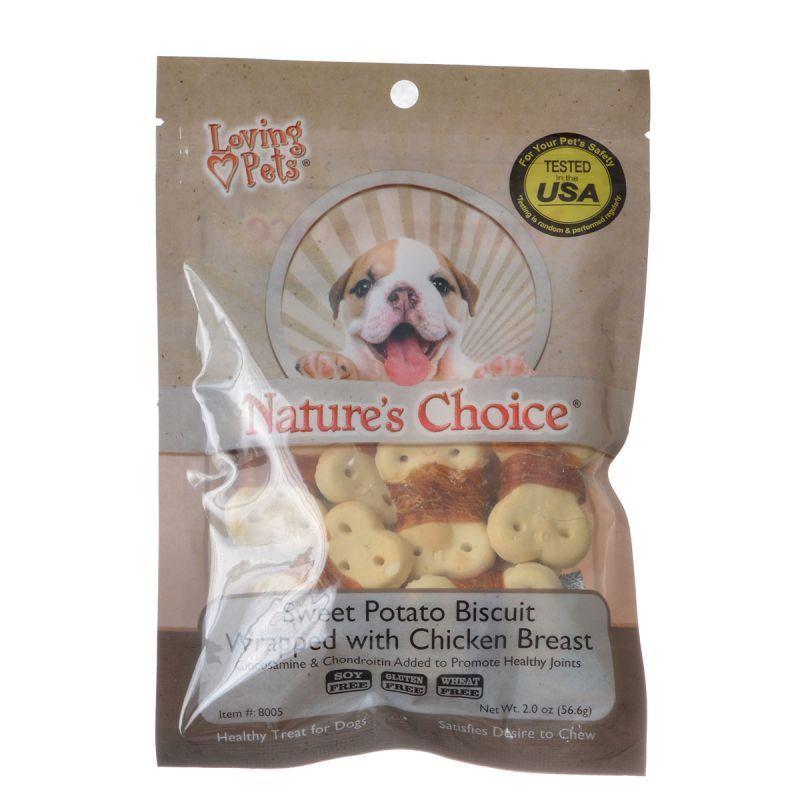 Loving Pets Dog 2 oz Loving Pets Nature's Choice Sweet Potato Biscuit Wrapped with Chicken Breast