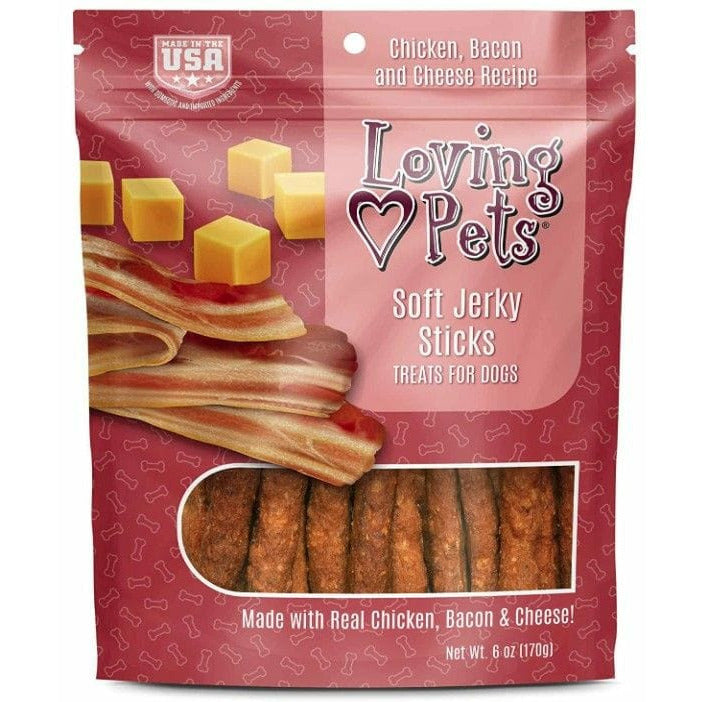Loving Pets Dog 6 oz Loving Pets Soft Jerky Sticks Bacon Flavor