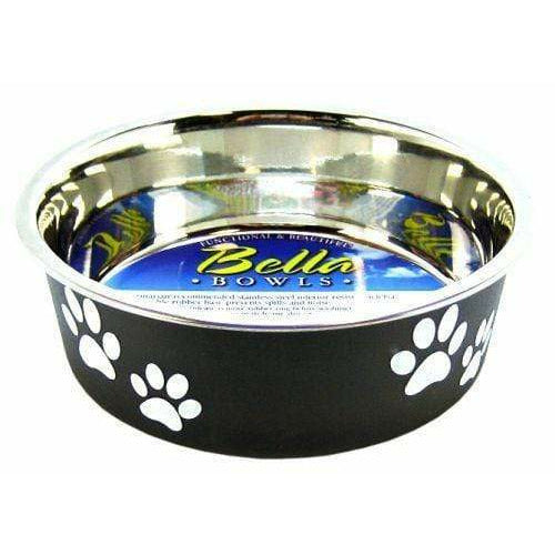 Loving Pets Dog Loving Pets Stainless Steel & Espresso Dish with Rubber Base